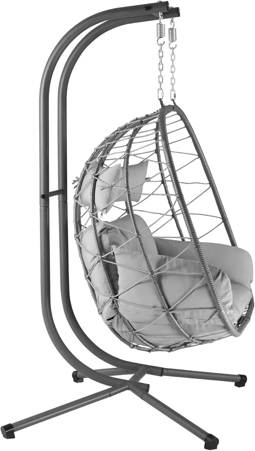 Fauteuils suspendus 2 places en acier gris vue 5