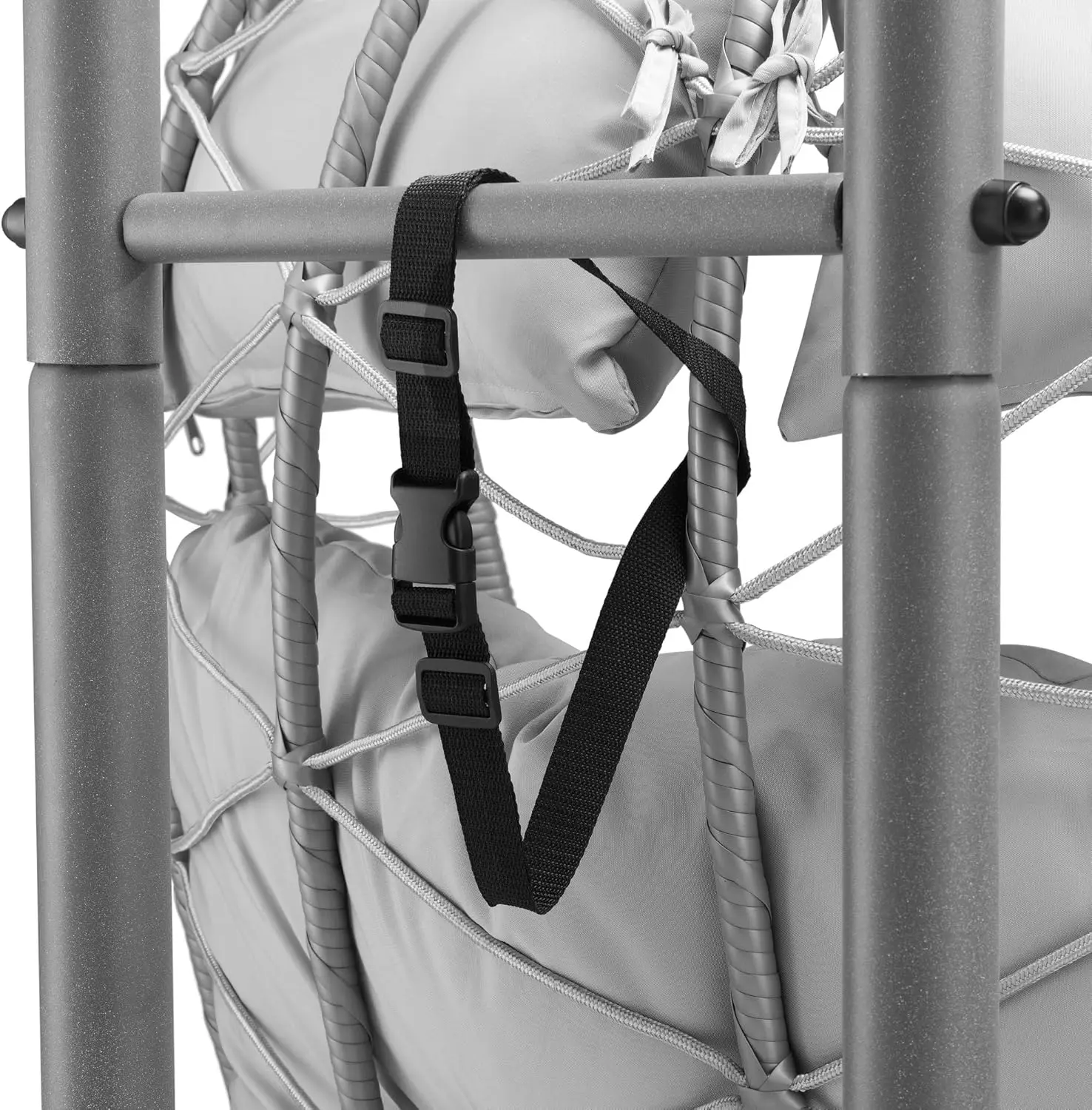 Fauteuils suspendus 2 places en acier gris vue 8