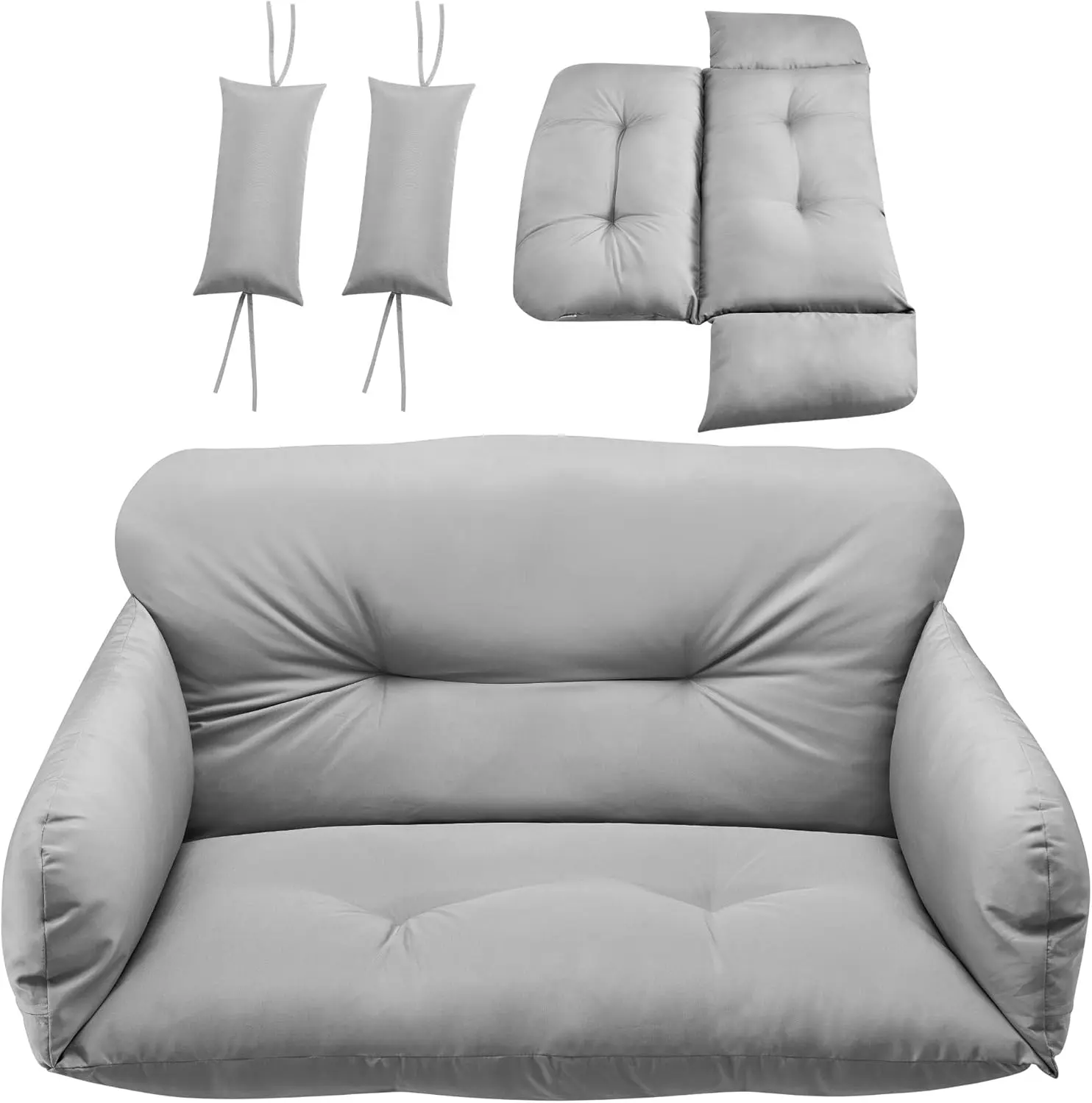 Fauteuils suspendus 2 places en acier gris vue 9