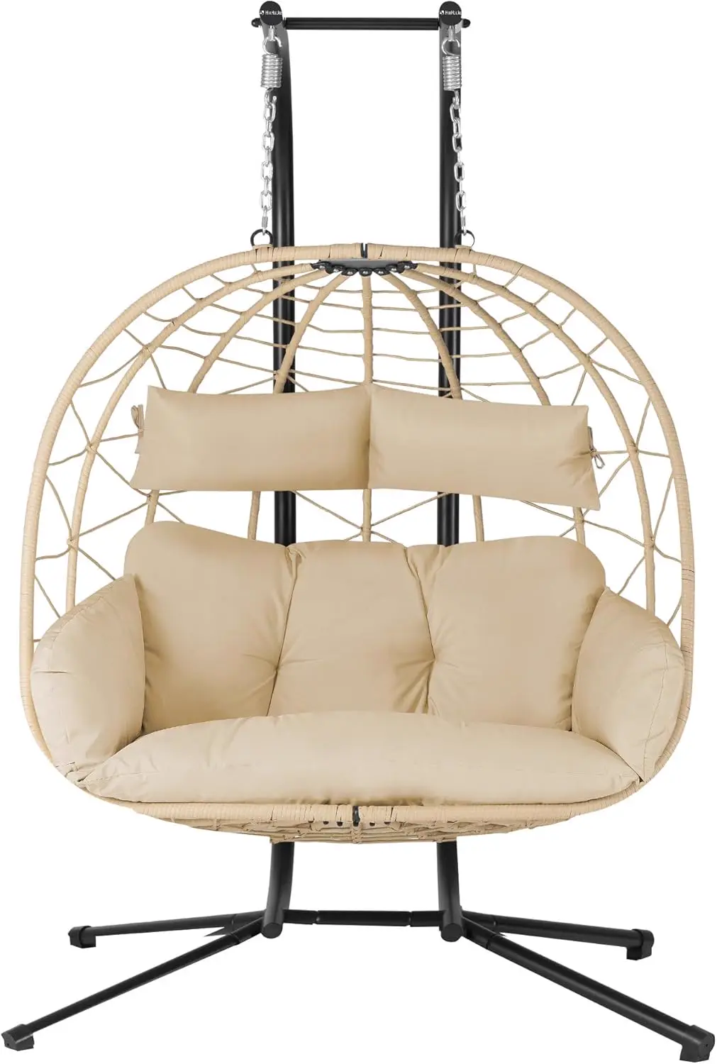 Fauteuils suspendus 2 places en acier crème 125 x 200 cm vue 4