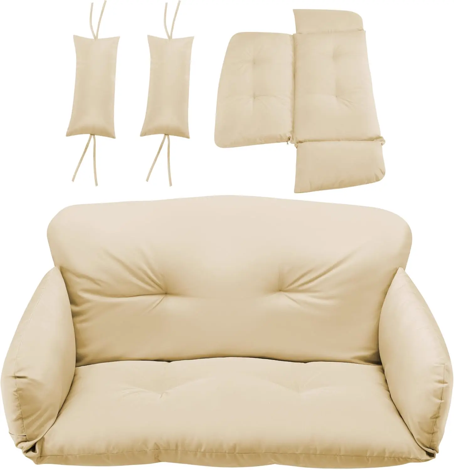 Fauteuils suspendus 2 places en acier crème 125 x 200 cm vue 9