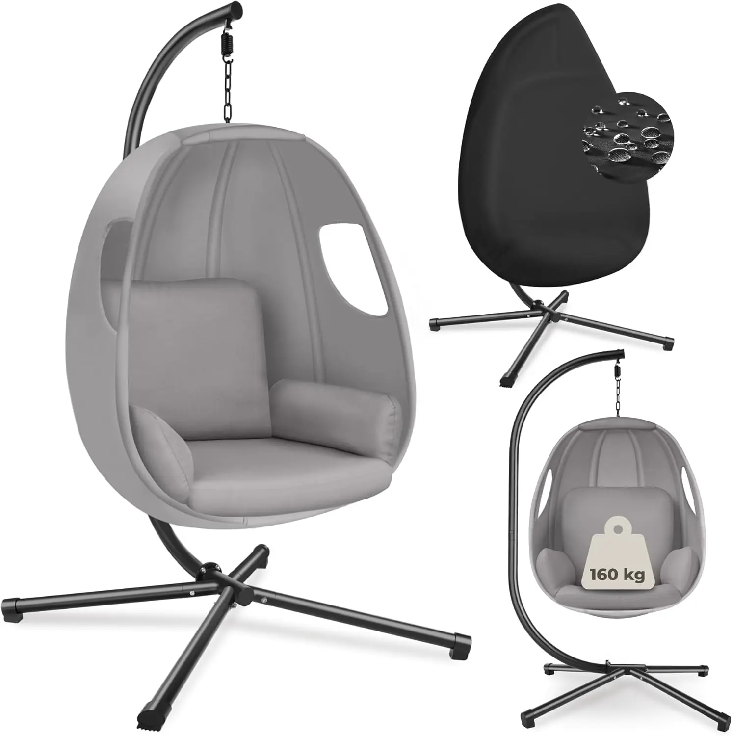 Fauteuils suspendus en acier vue 1