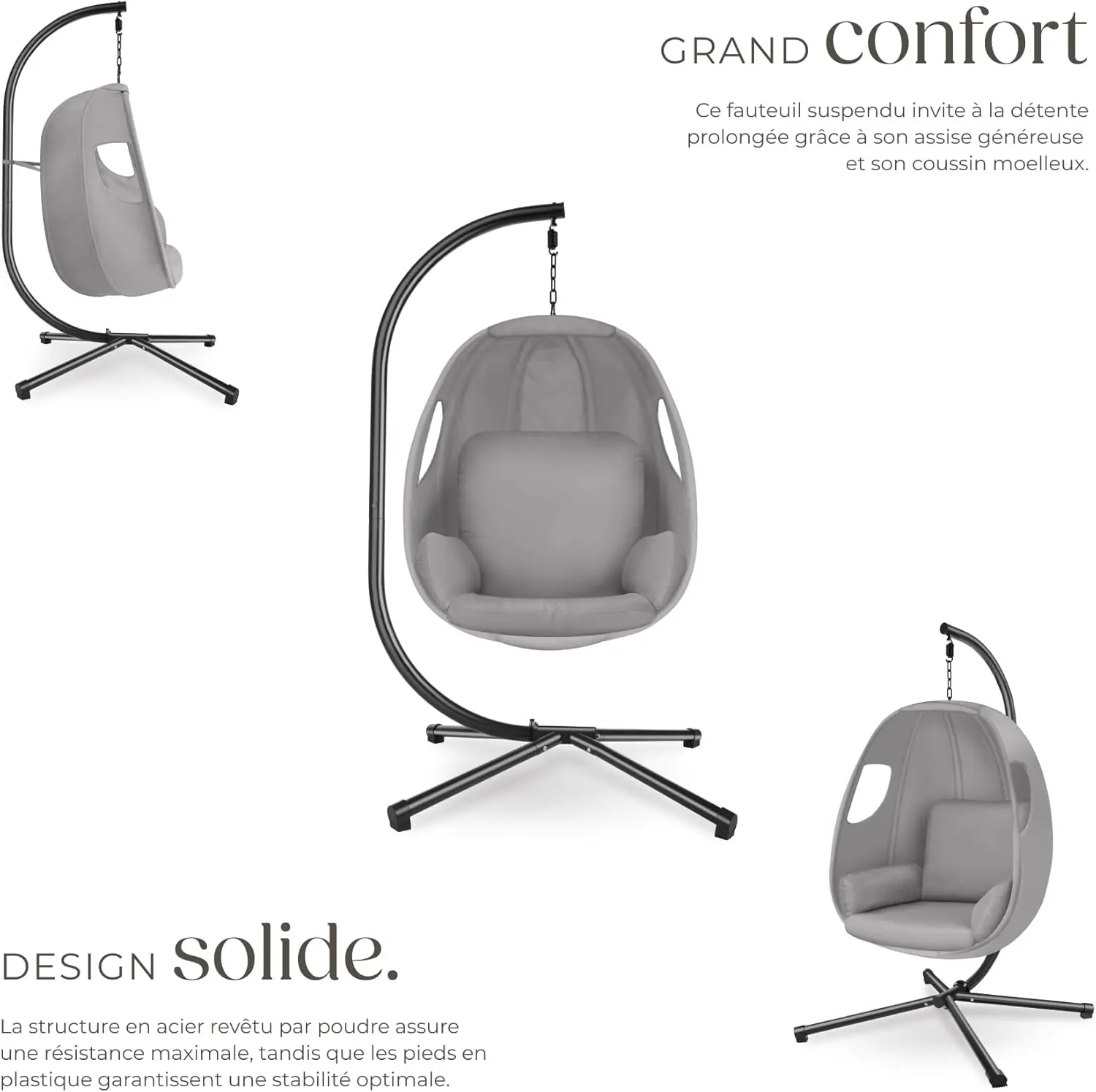 Fauteuils suspendus en acier vue 5