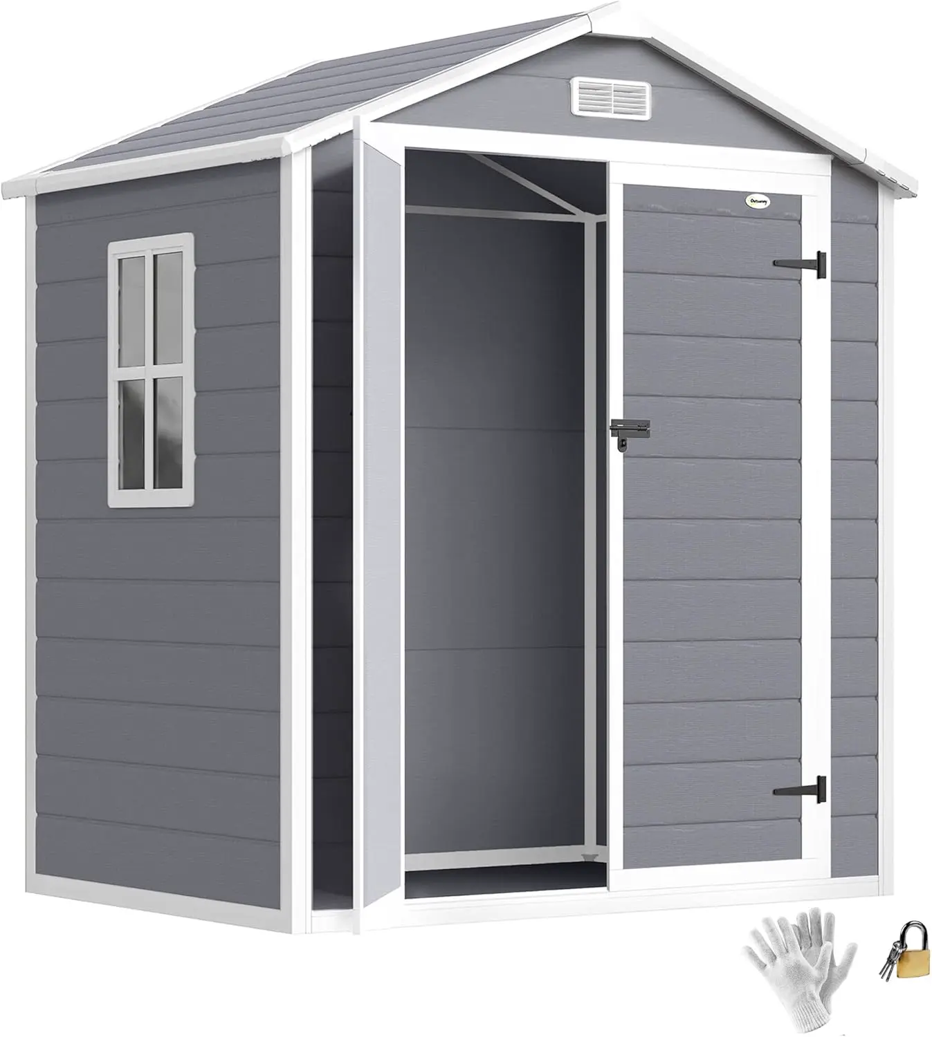 Outsunny Abri de Jardin cabanon en résine polypropylène 2,12 m²