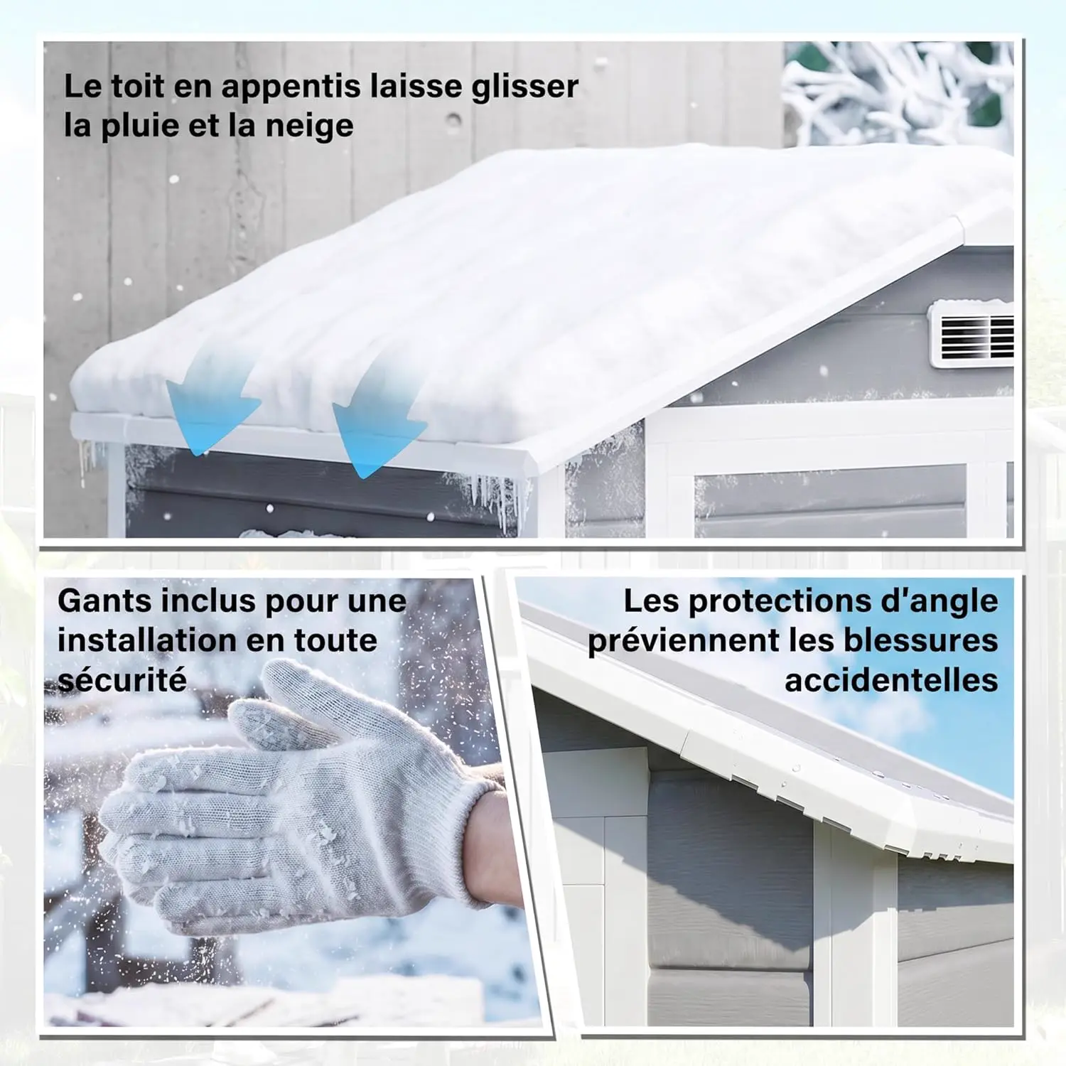 Abri de jardin en résine en résine gris 2,12 m² vue 7