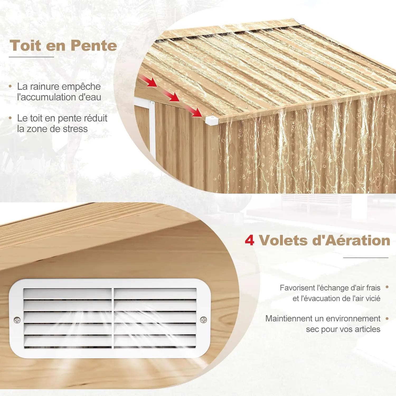 Abri de jardin en bois en acier 5 m² vue 6