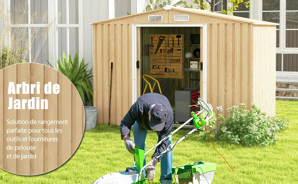 Abri de jardin en bois en acier 5 m² — contenu détaillé 1