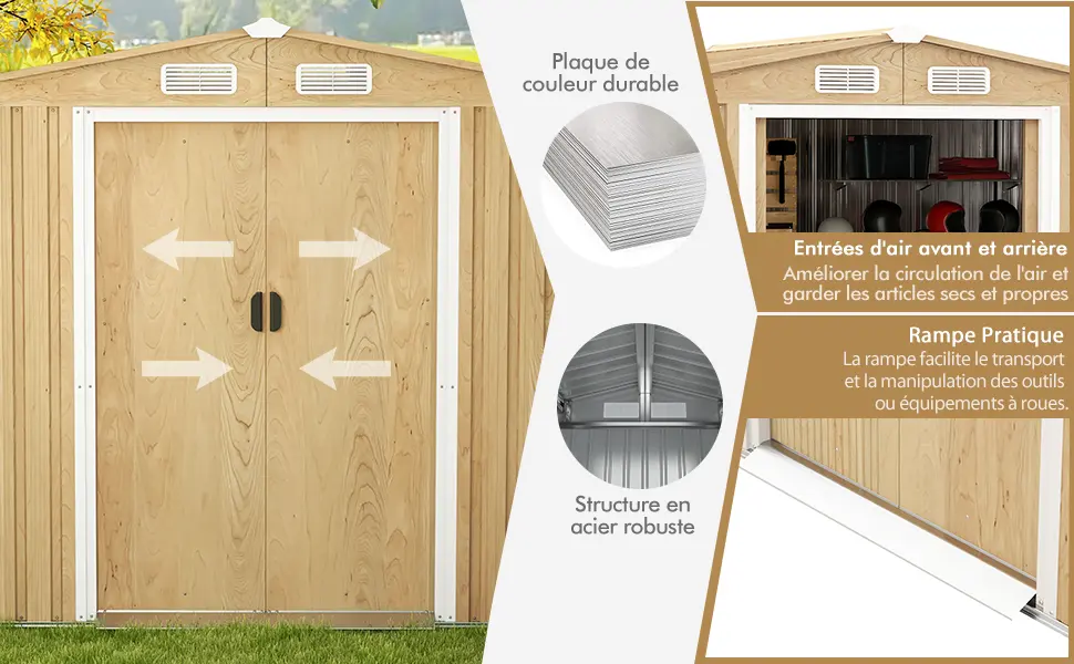 Abri de jardin en bois en acier 5 m² — contenu détaillé 3