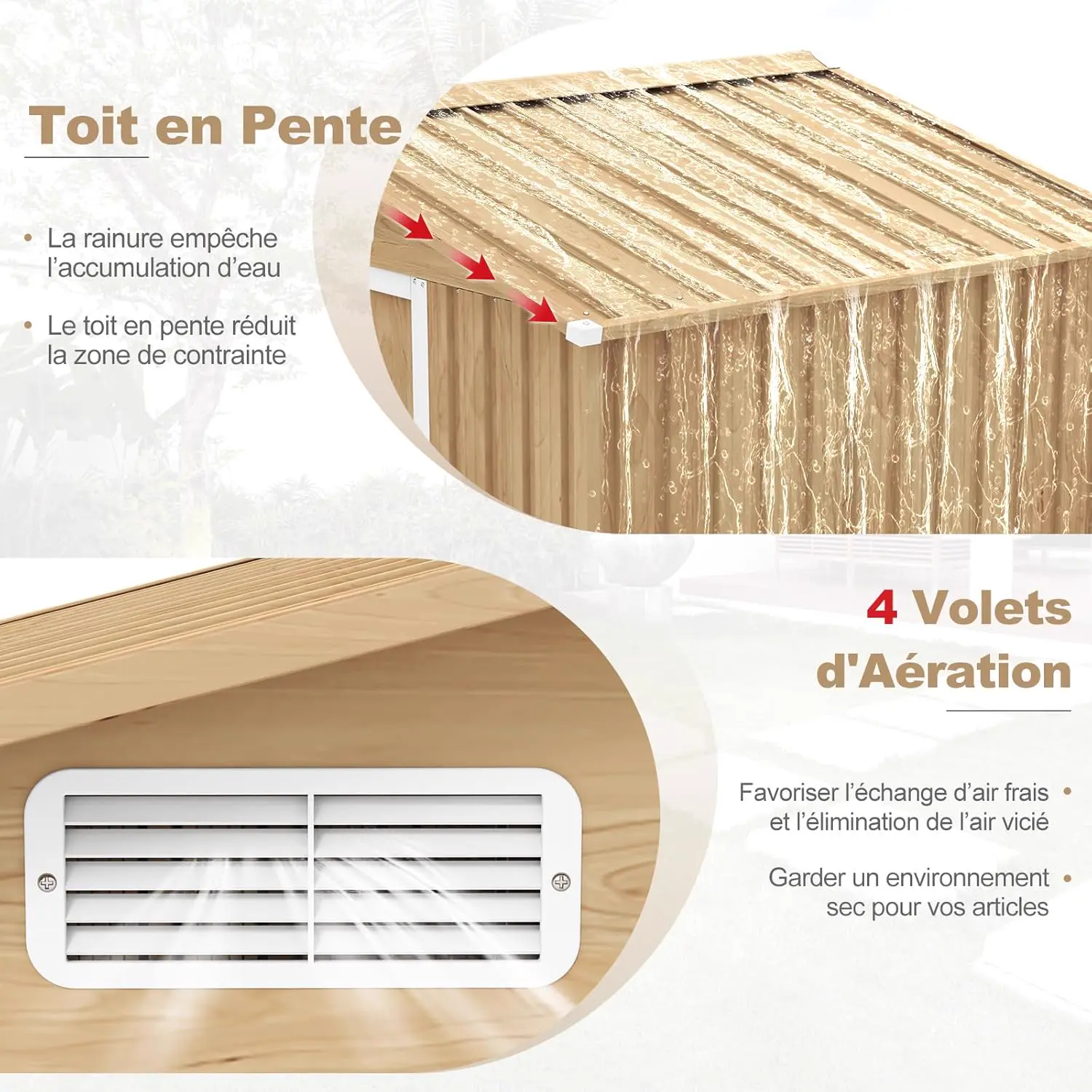 Abri de jardin en bois en acier 2,3 m² vue 5