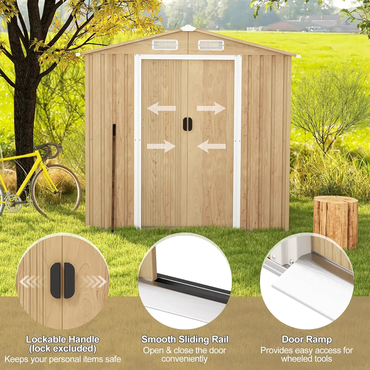 Abri de jardin en bois en acier 2,3 m² vue 7