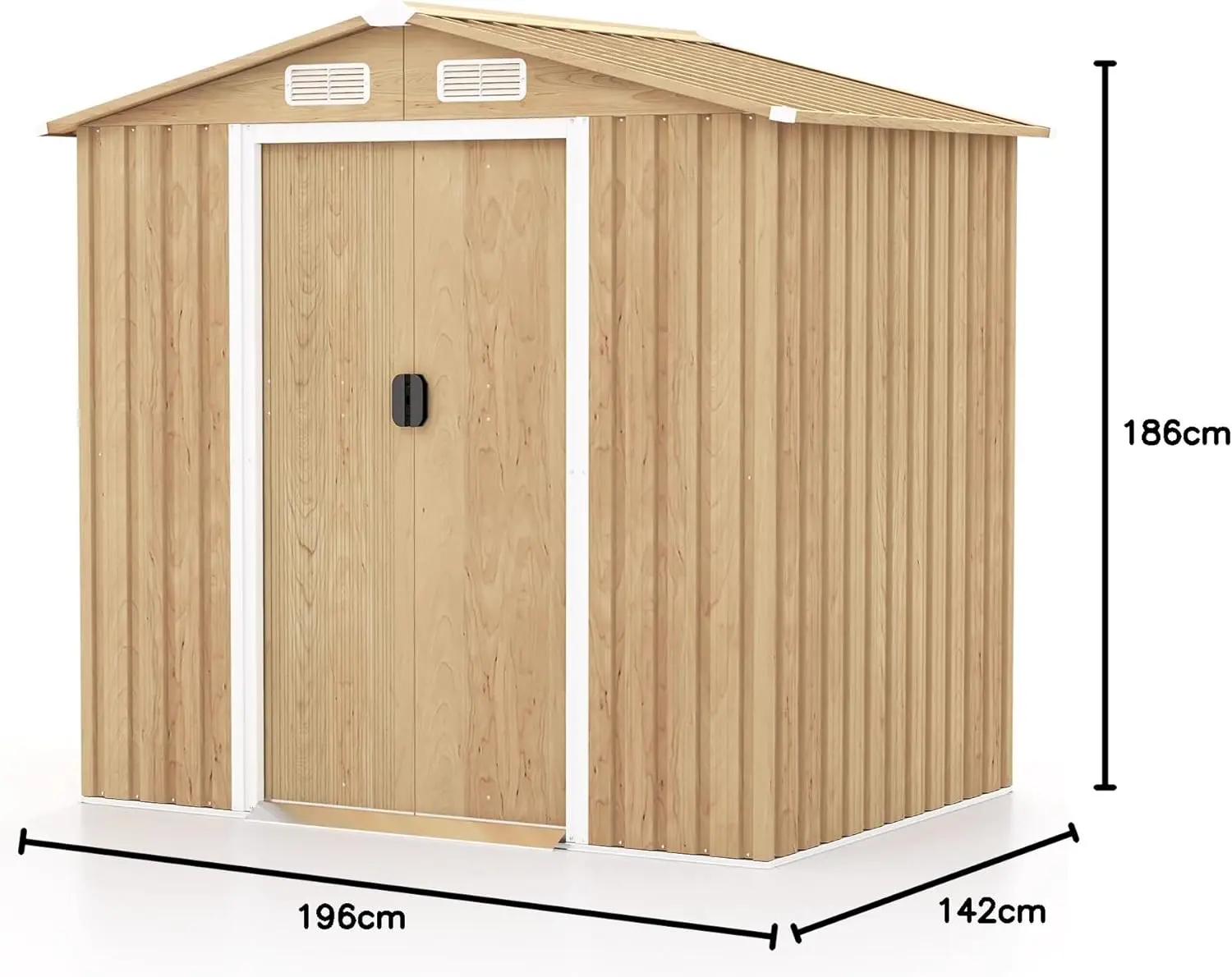 Abri de jardin en bois en acier 2,3 m² vue 10