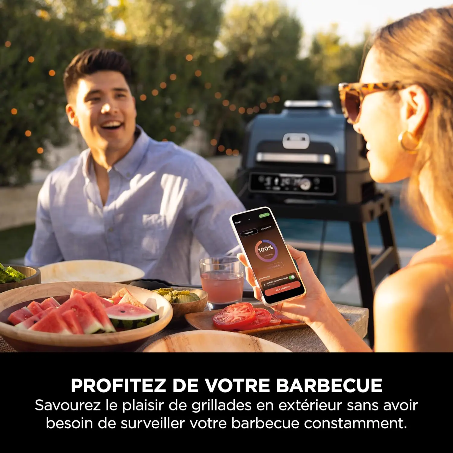 Barbecue électrique en bois noir vue 8