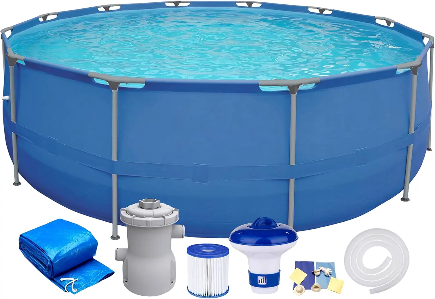 Piscine de Jardin Kit Complet avec Pompe de Filtration