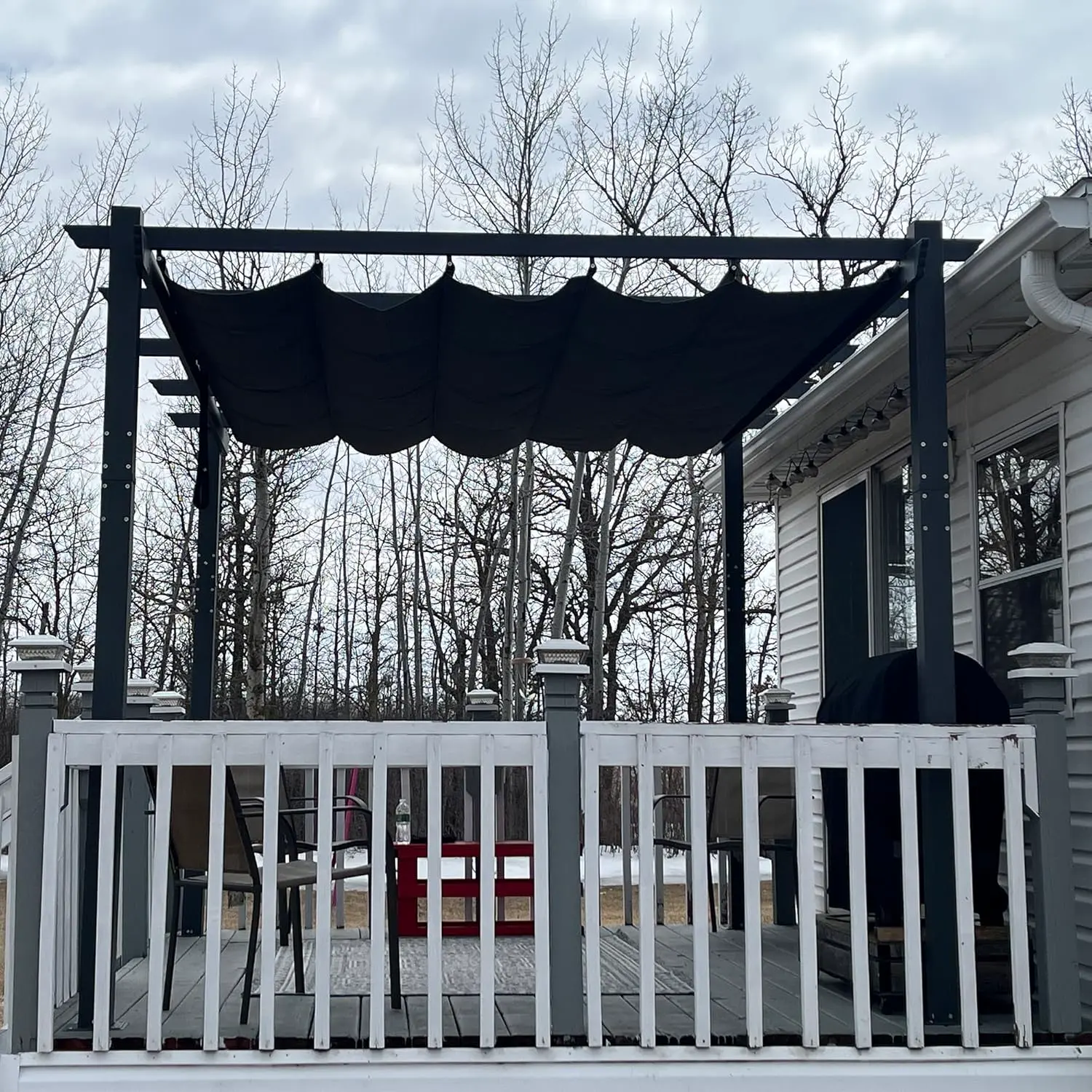 Pergola en aluminium gris 15,2 m² vue 2