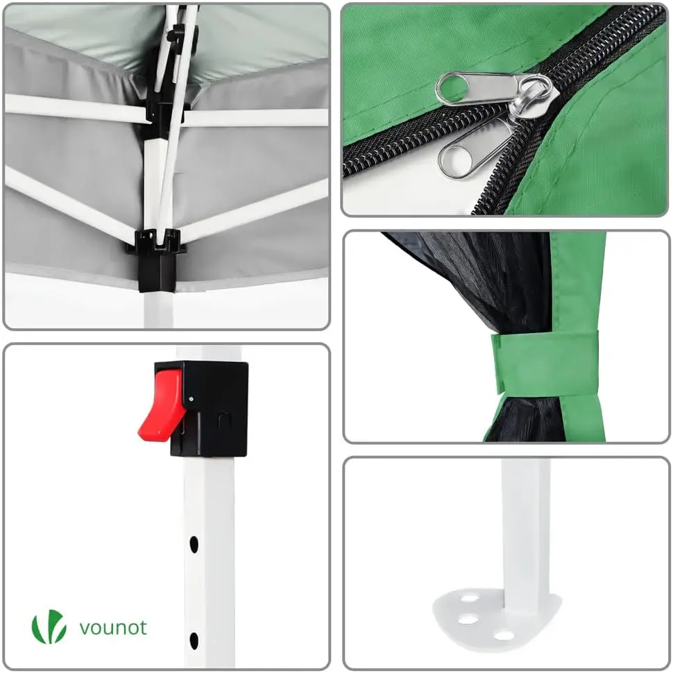 Tonnelle en acier vert 3,6x3,6m vue 7