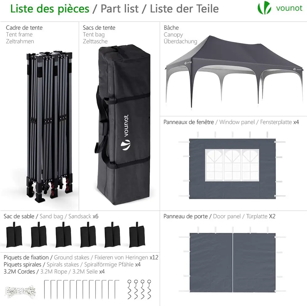 Tonnelle en acier gris 18 m² vue 2