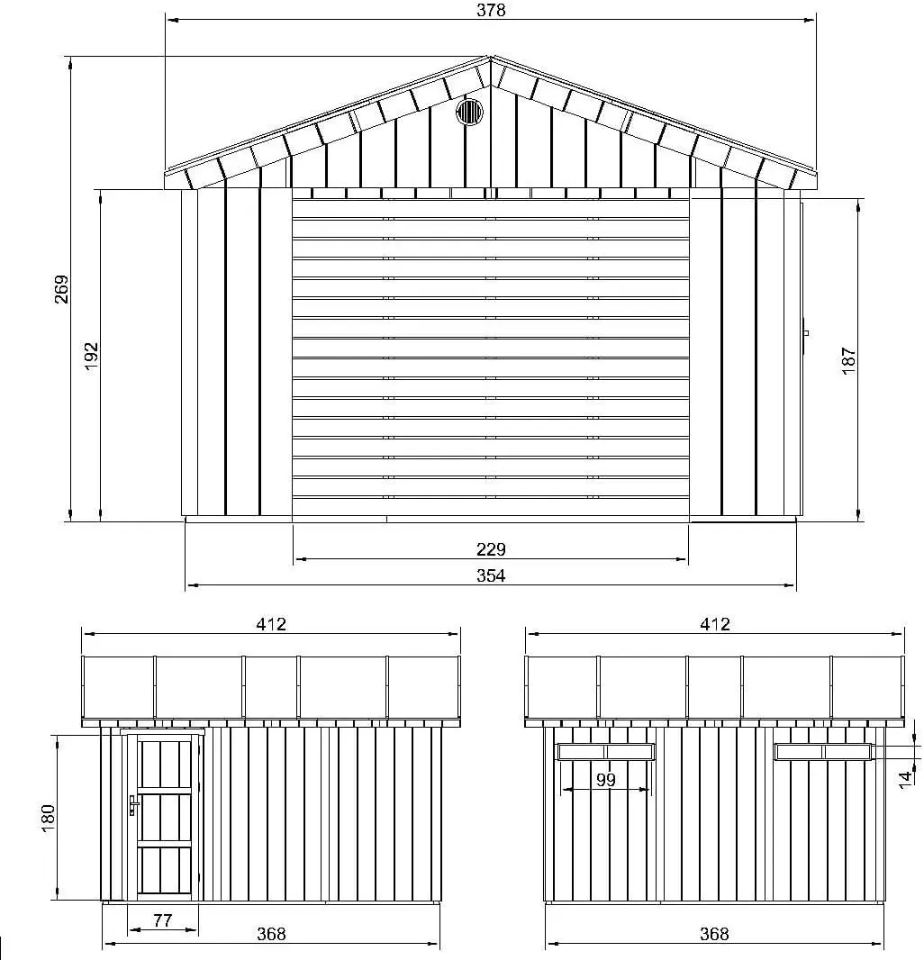 Abri de jardin en bois en bois naturel 18 m² vue 5