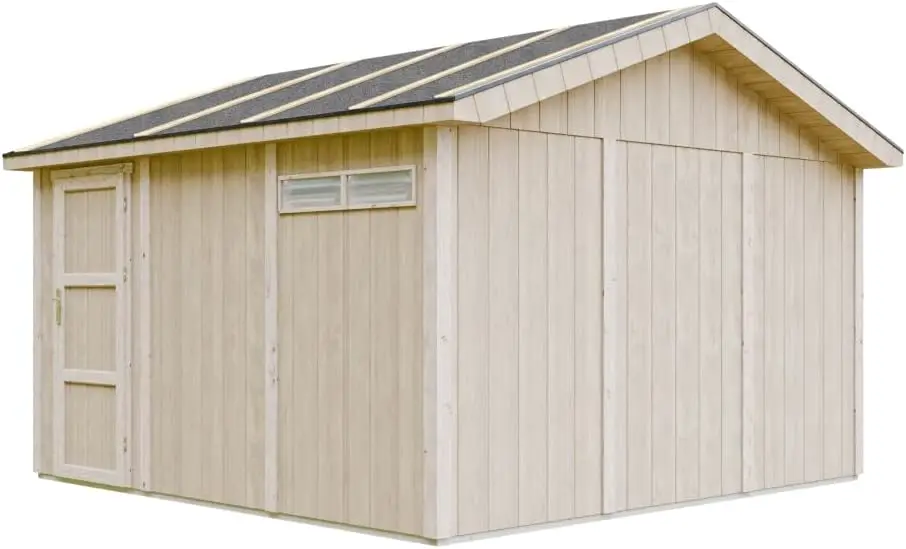 Abri de jardin en bois en bois naturel 18 m² vue 8