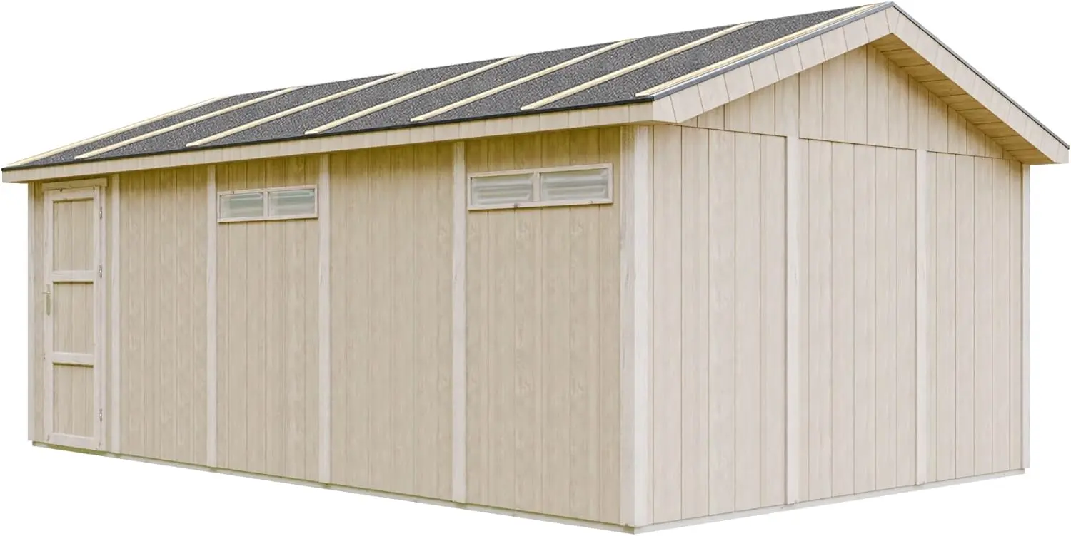 Abri de jardin en bois en bois naturel 18 m² vue 3