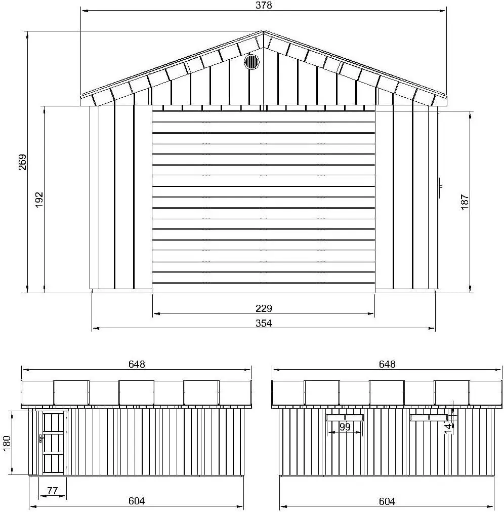 Abri de jardin en bois en bois naturel 18 m² vue 5
