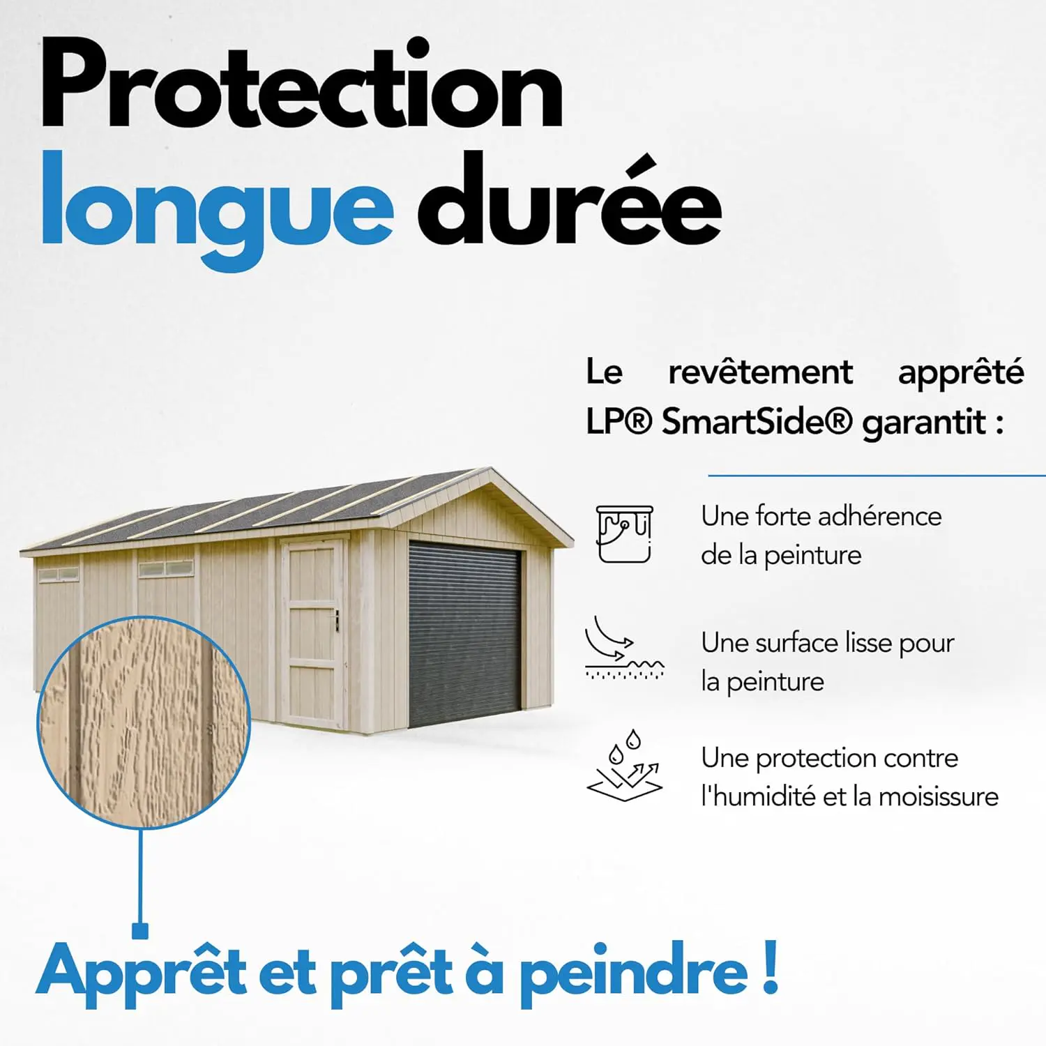 Abri de jardin en bois en bois naturel 18 m² vue 7