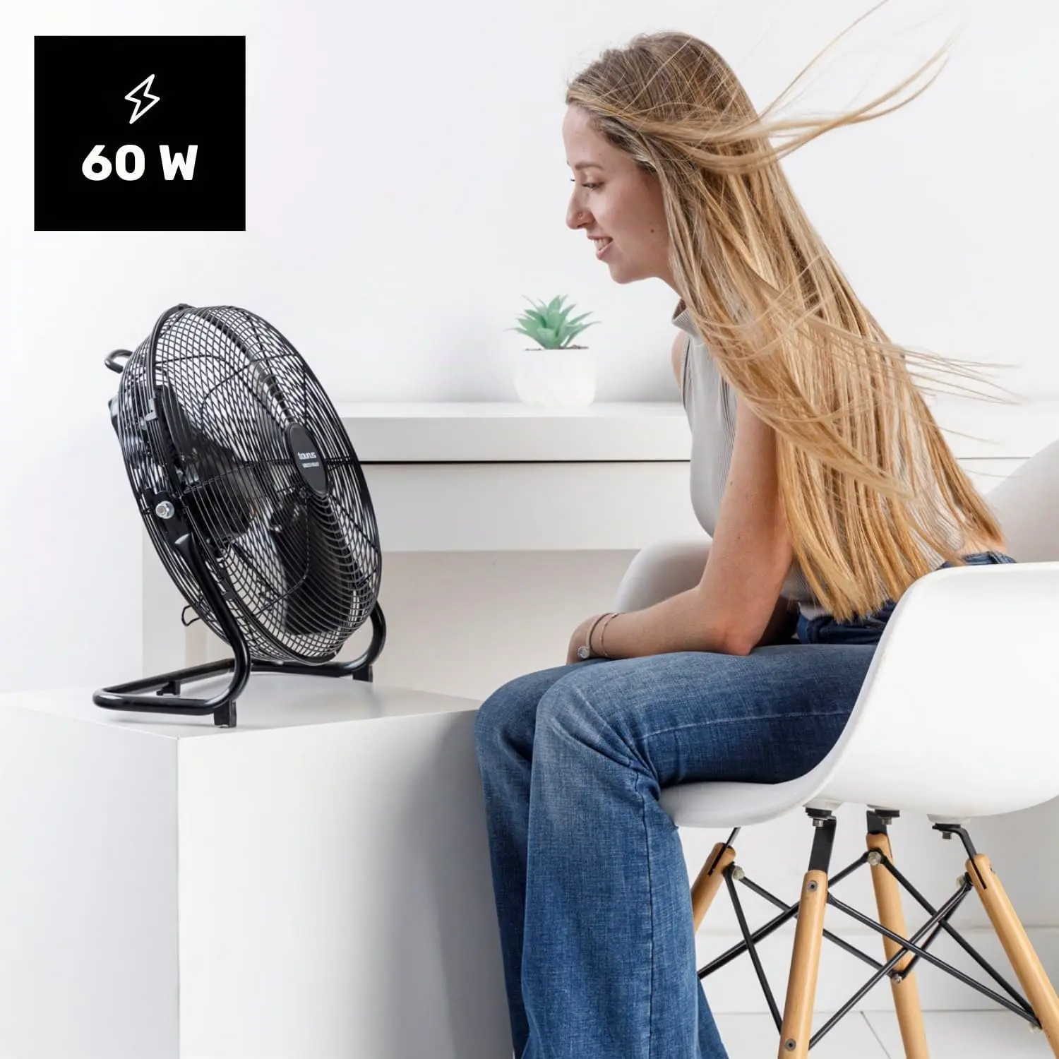 Ventilateur en aluminium noir vue 2