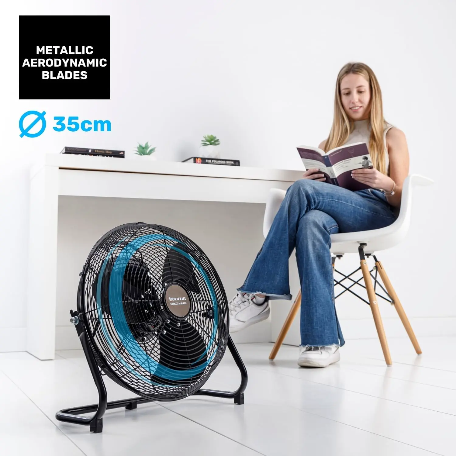 Ventilateur en aluminium noir vue 4