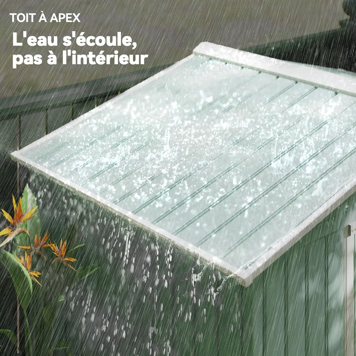 Abri de jardin en métal en acier vert 2,77 m² vue 6