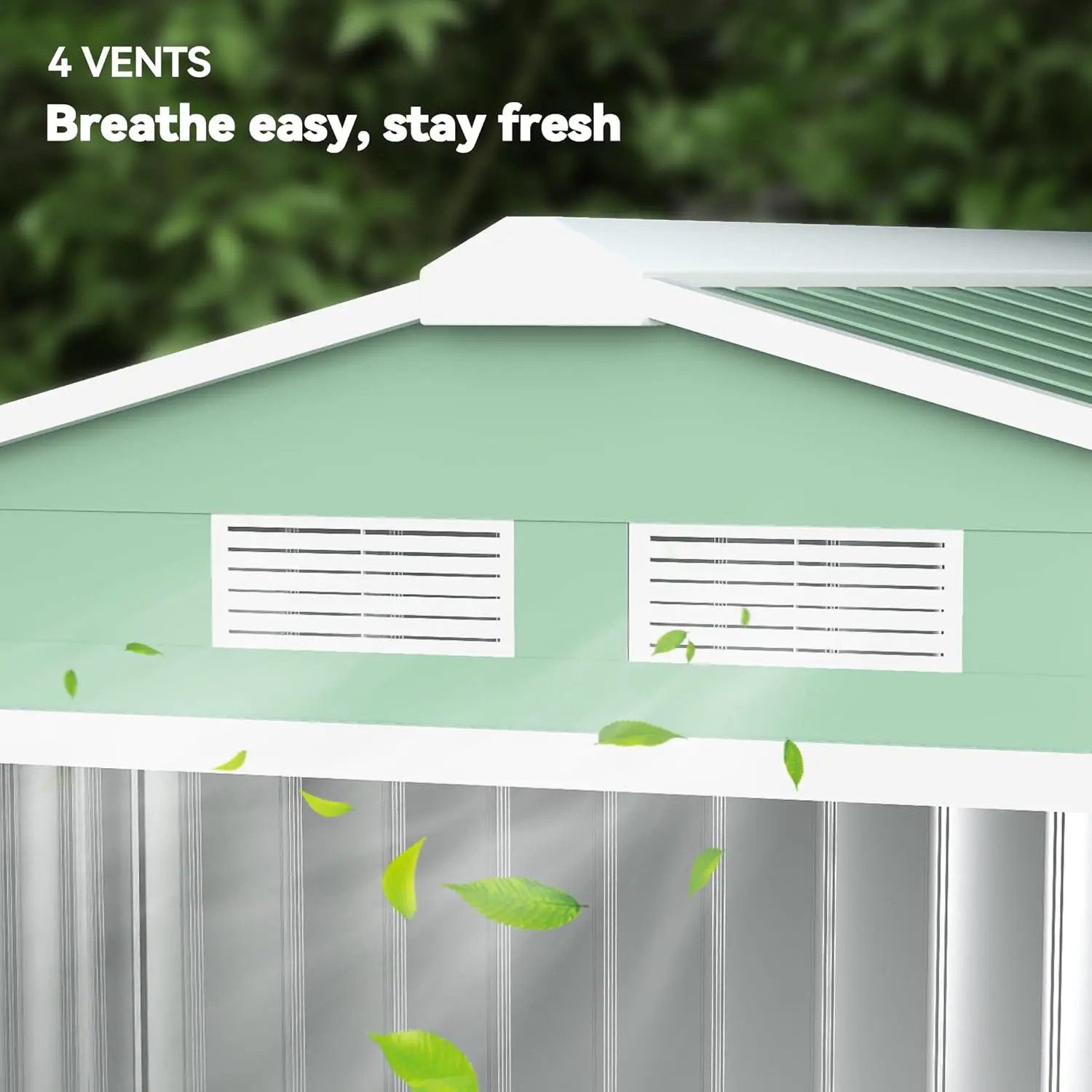 Abri de jardin en métal en acier vert 2,77 m² vue 8