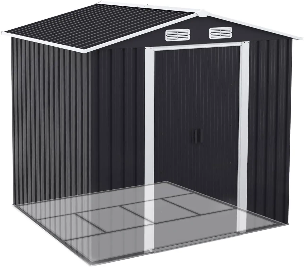 Abri de jardin en métal en acier gris 3,7M² vue 4