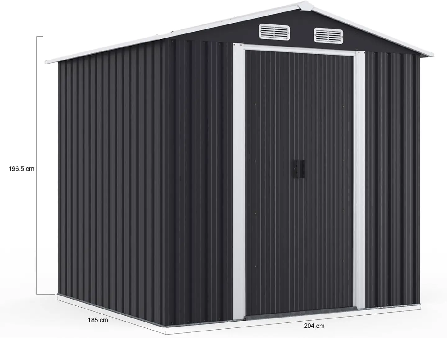 Abri de jardin en métal en acier gris 3,7M² vue 5