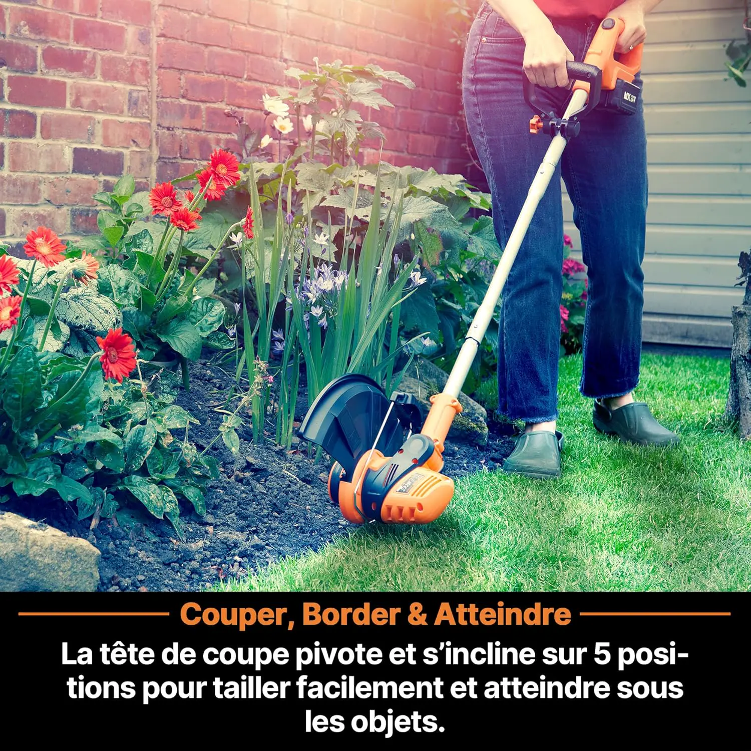Robot tondeuse jaune 100 m² vue 3