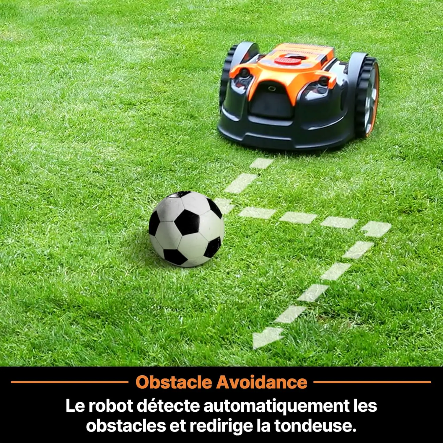 Robot tondeuse jaune 100 m² vue 7