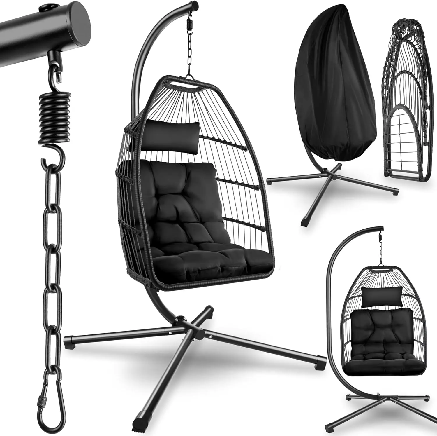 Fauteuils suspendus en acier vue 1