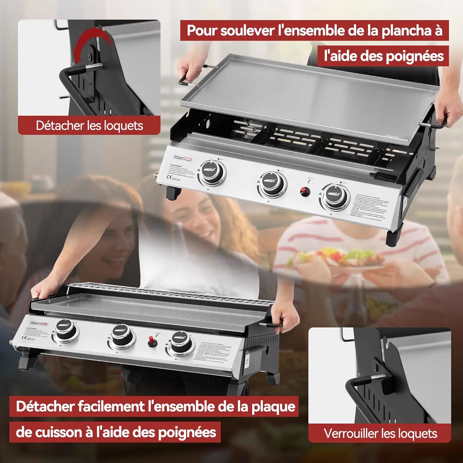 Plancha en acier 61,5 x 32 cm vue 4