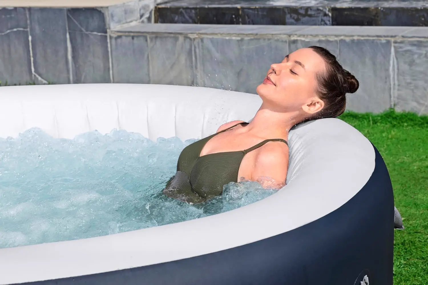 Spa gonflable 4 personnes 2 places bleu 180 x 66 cm vue 6
