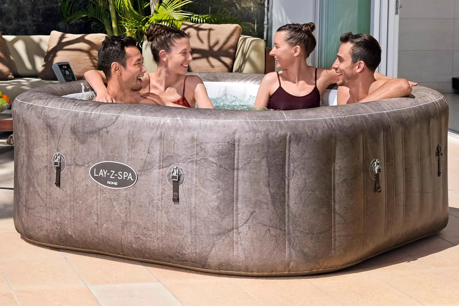 Spa gonflable 6 personnes 6 places marron 180 x 71 cm vue 2