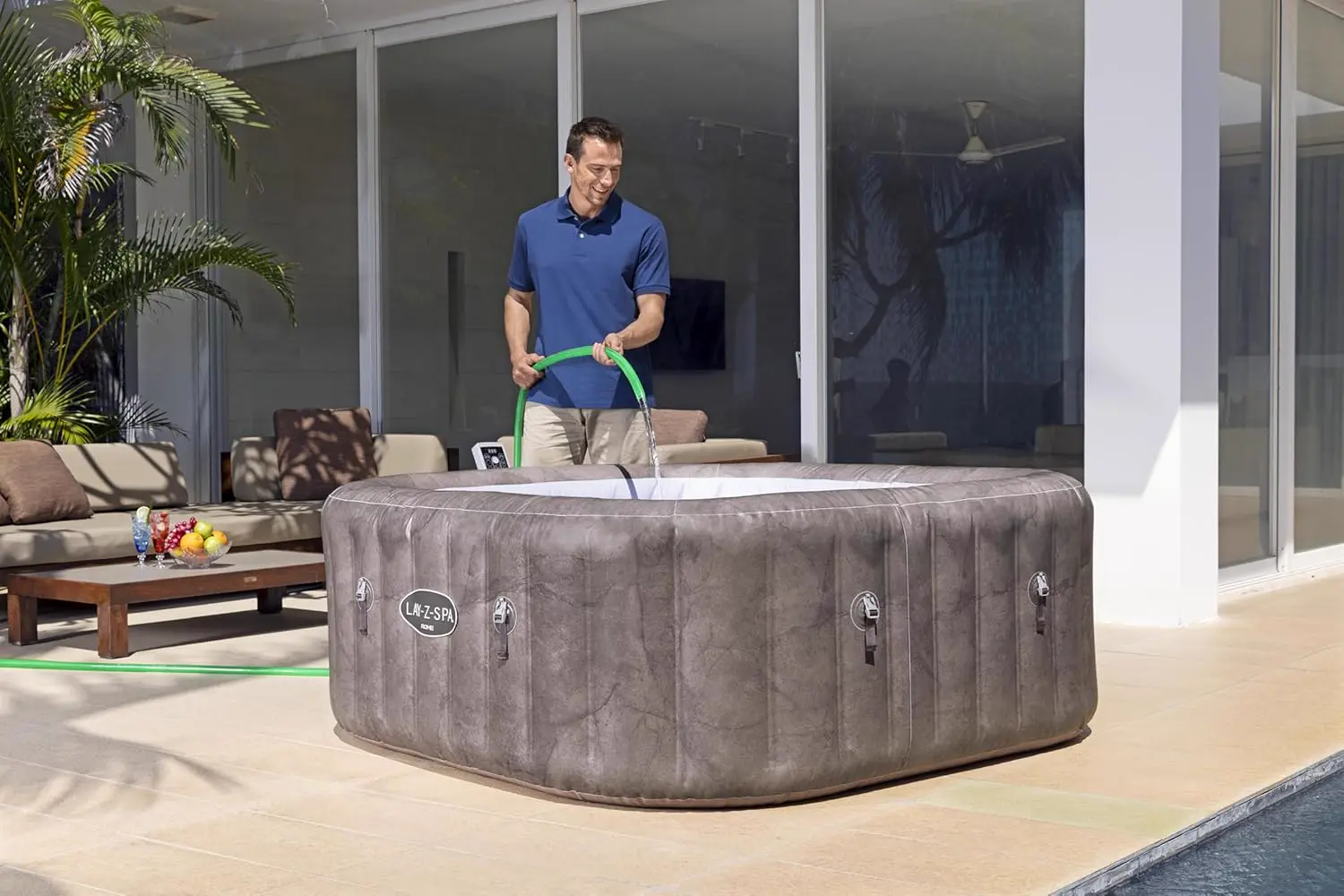 Spa gonflable 6 personnes 6 places marron 180 x 71 cm vue 11