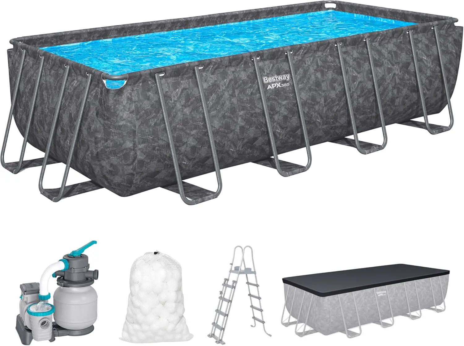 Bestway Kit Piscine Hors Sol rectangulaire APX 365-549 cm x 274 cm x