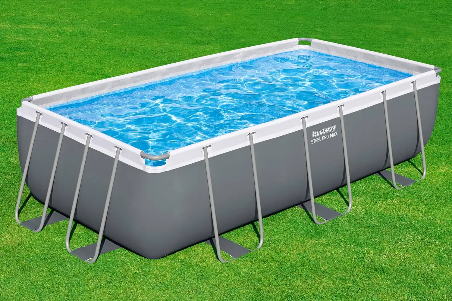 Piscine hors sol en acier gris 201 x 100 cm vue 9