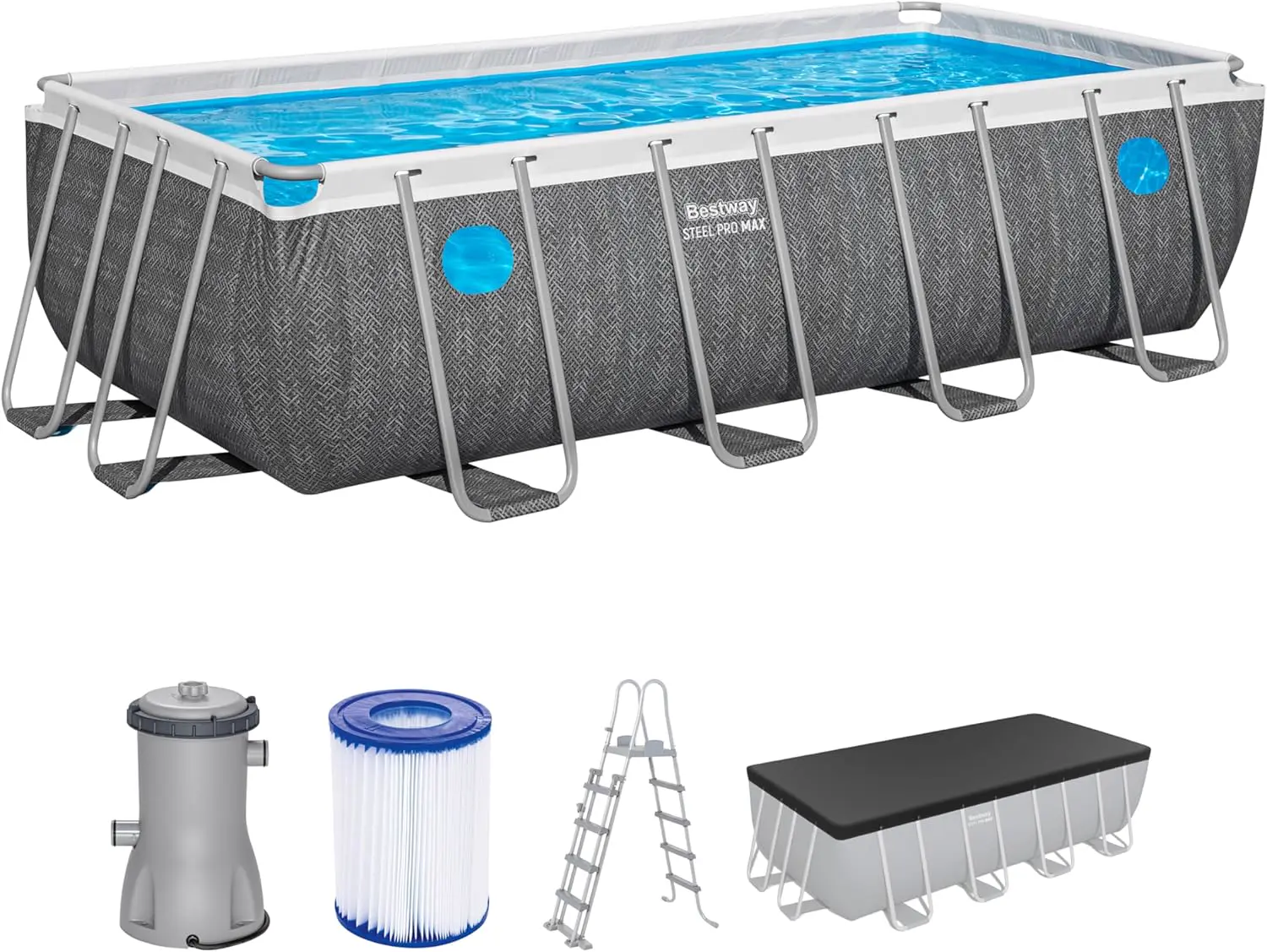 Bestway Piscine Hors Sol rectangulaire Steel Pro Max Splashview
