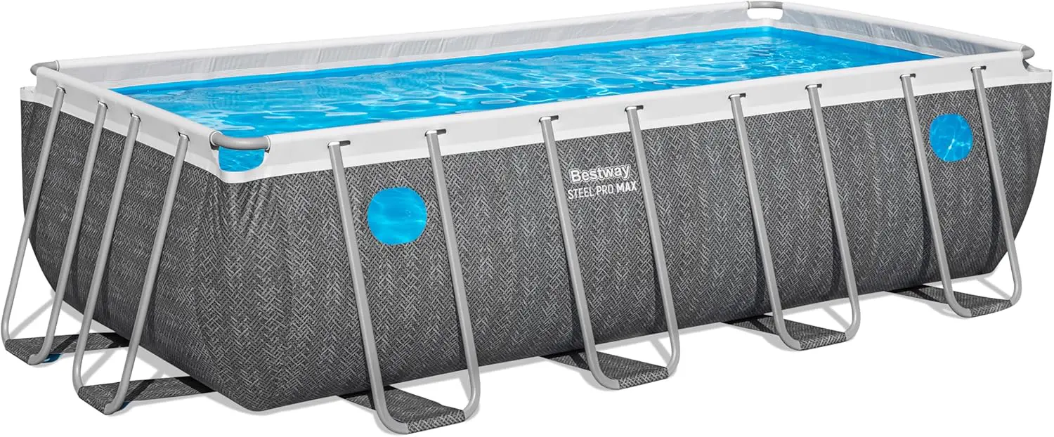 Piscine hors sol en acier gris 244 x 122 cm vue 7