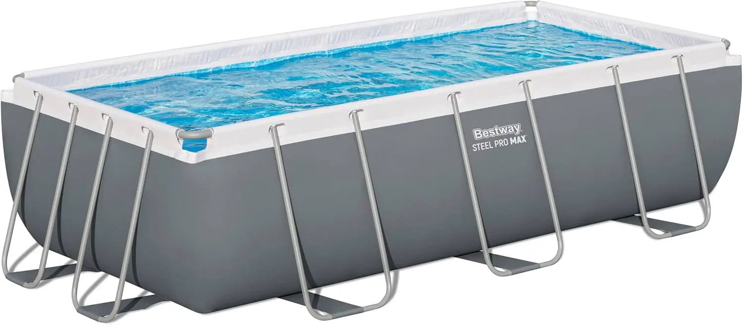 Piscine hors sol en acier gris 201 × 100 cm vue 11