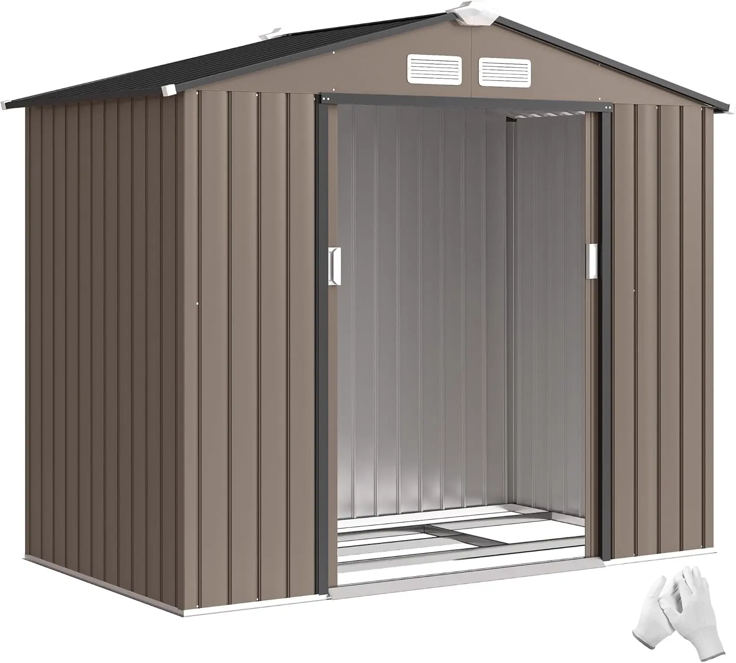 Outsunny Abri de Jardin en métal 2,77 m² cabane de Jardin 213 x 130 x