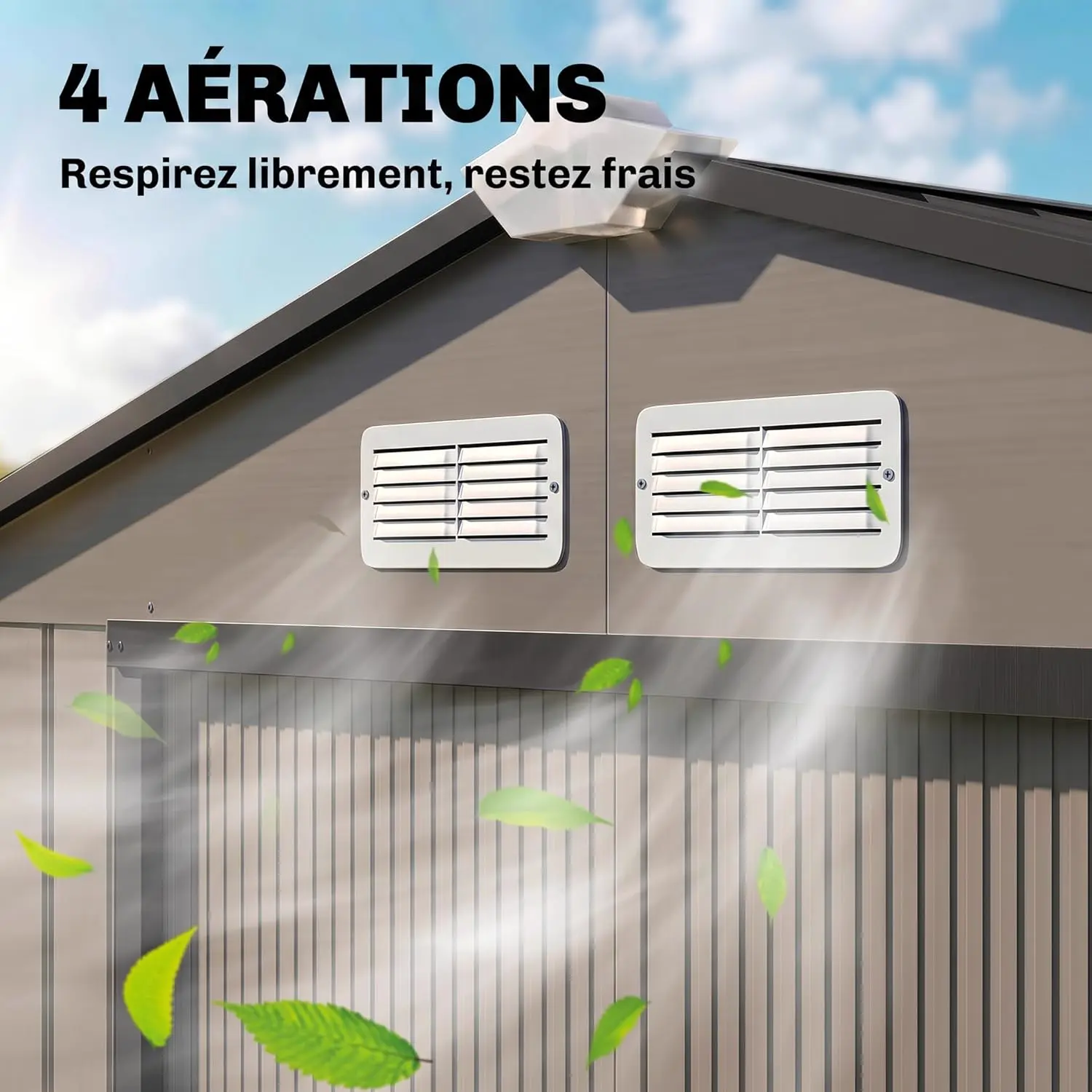 Abri de jardin en métal en acier marron 2,77 m² vue 7