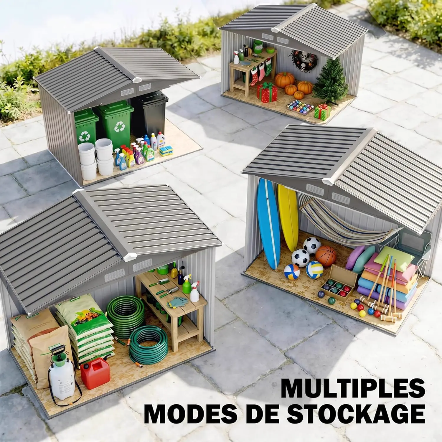 Abri de jardin en métal en acier marron 2,77 m² vue 8