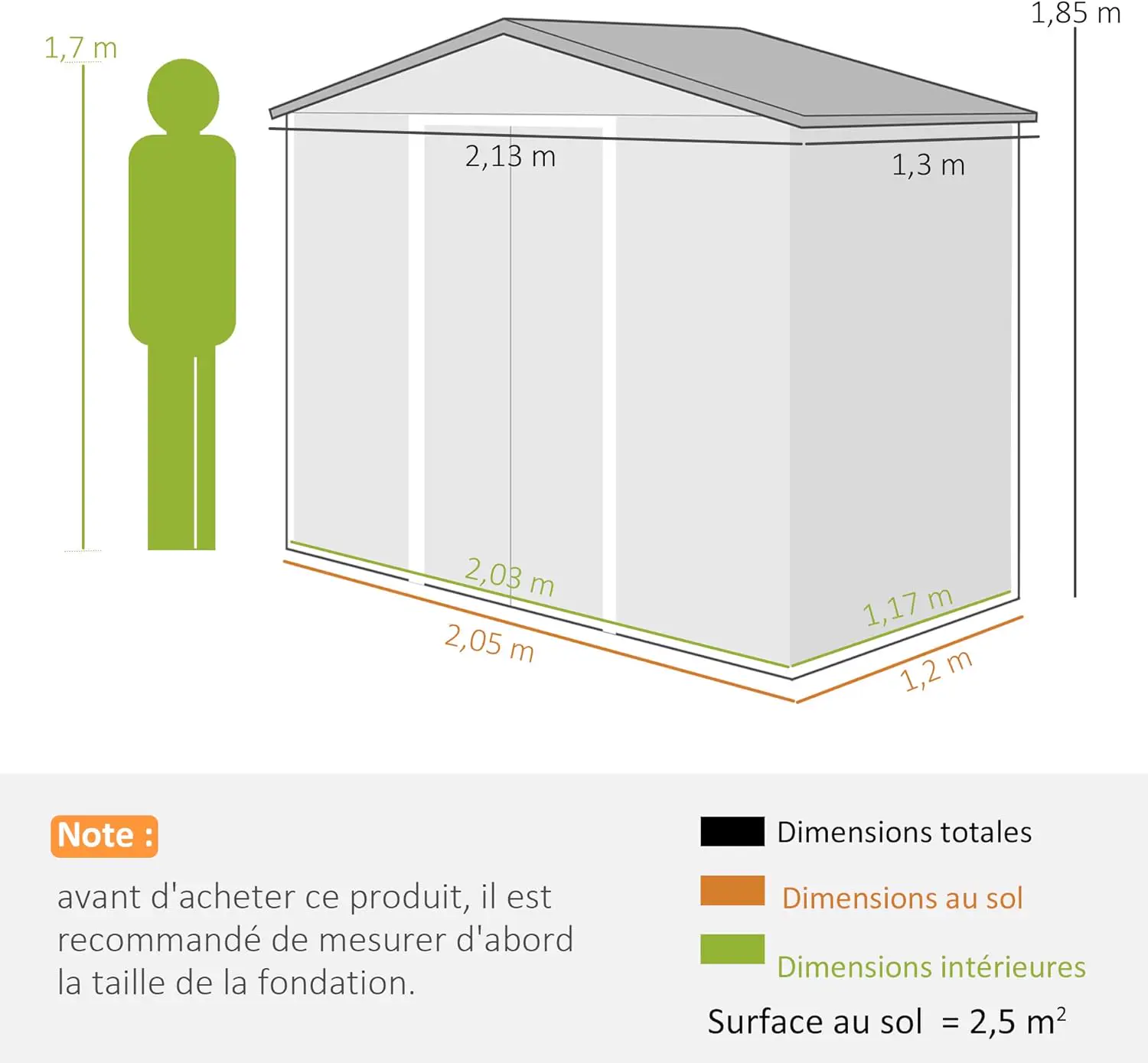 Abri de jardin en métal en acier marron 2,77 m² vue 9