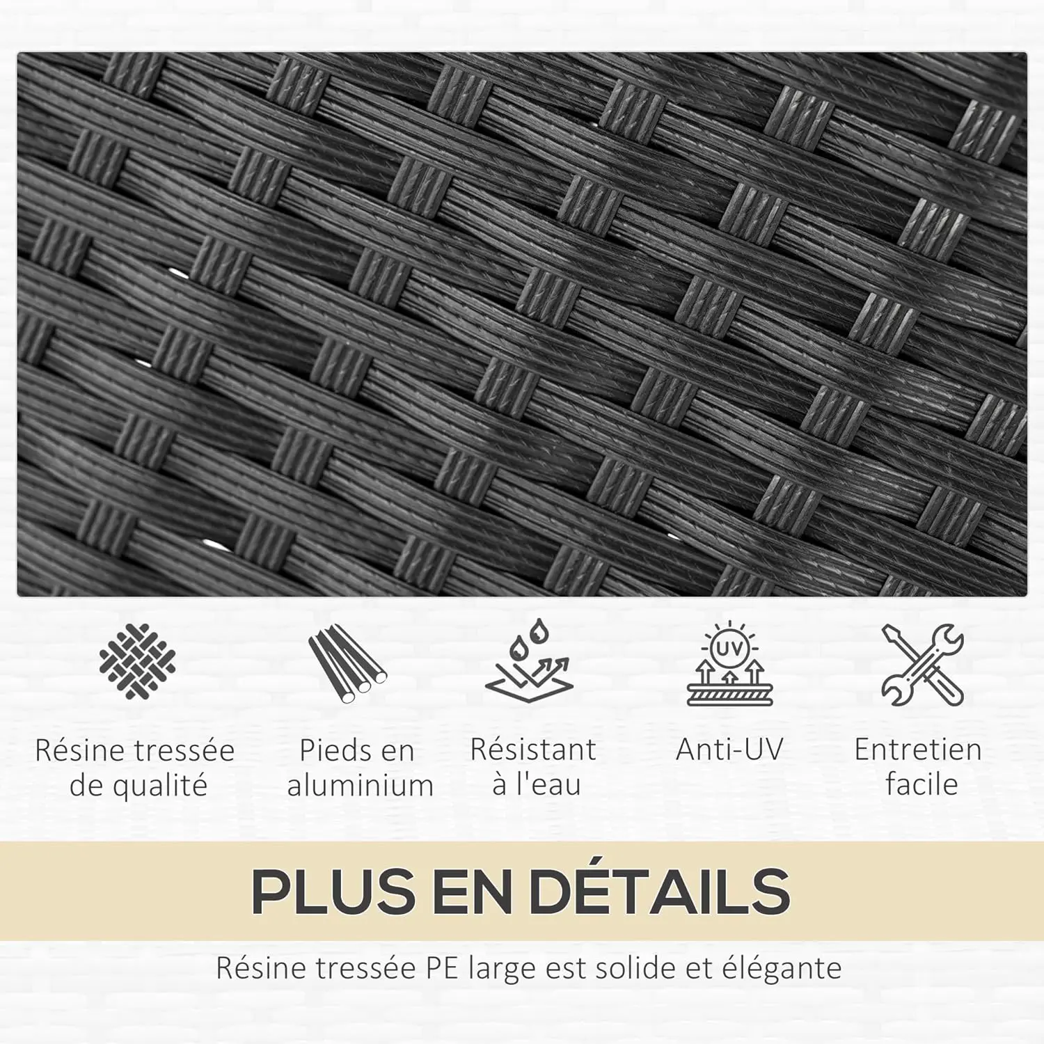 Salon de jardin 6 places en rotin vue 3