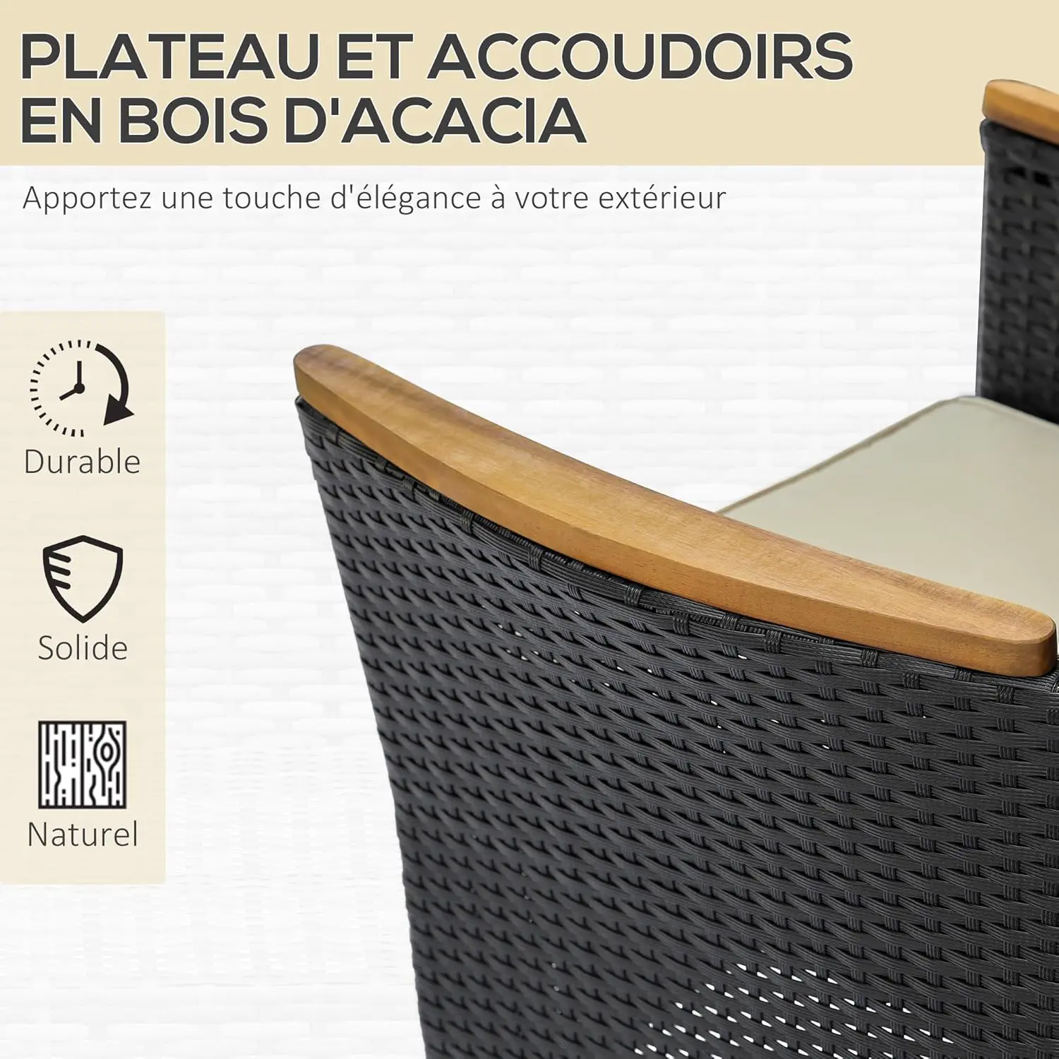 Salon de jardin 6 places en rotin vue 5