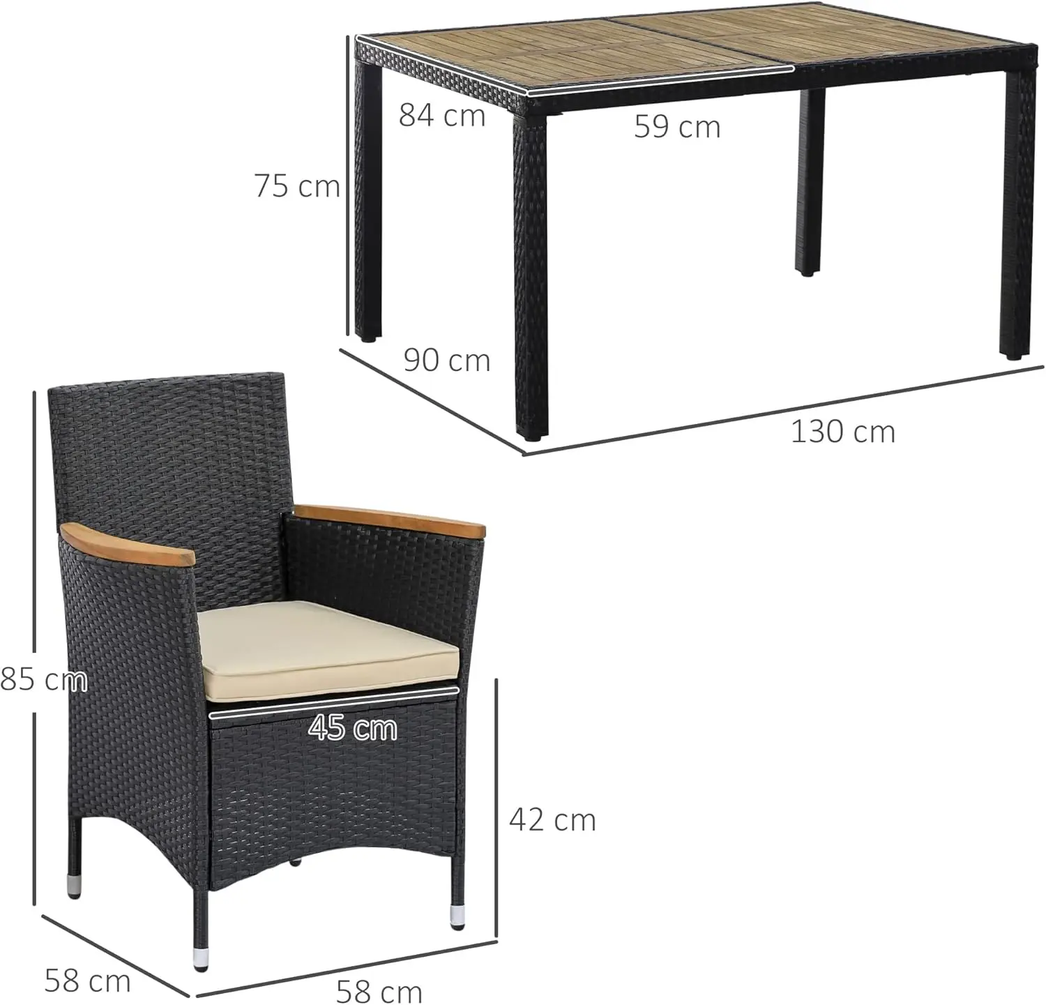 Salon de jardin 6 places en rotin vue 7